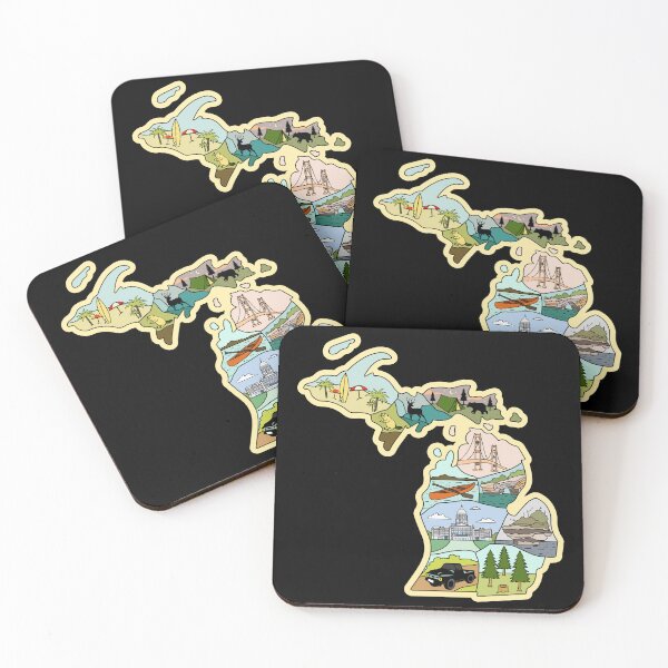 Item preview, Michigan Illustrated Map - Great Lake Michigan Detroit Lake Superior Souvenir designed and sold by merchzy.