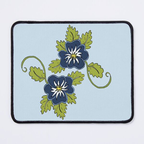 Item preview, Dark blue wild pansy flower illustration double bloom designed and sold by AngelDawnDesign.