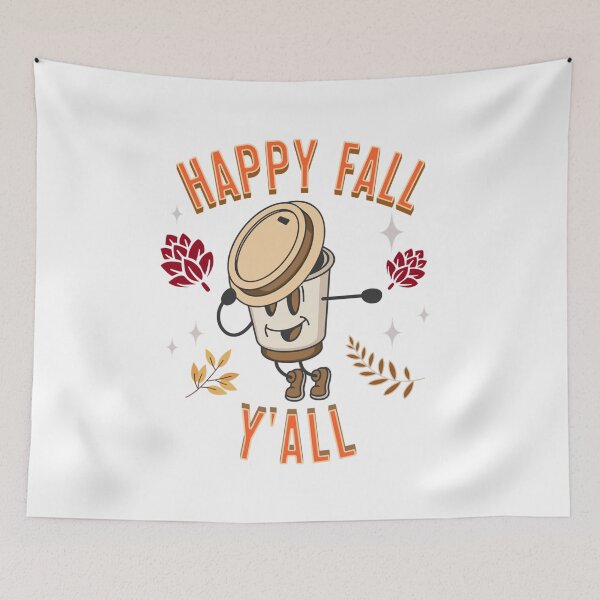 Item preview, Happy Fall Yall Coffee Cup Pumpkin Spice Season Autumn Caffeine Caffeinated designed and sold by CarantinedChaos.