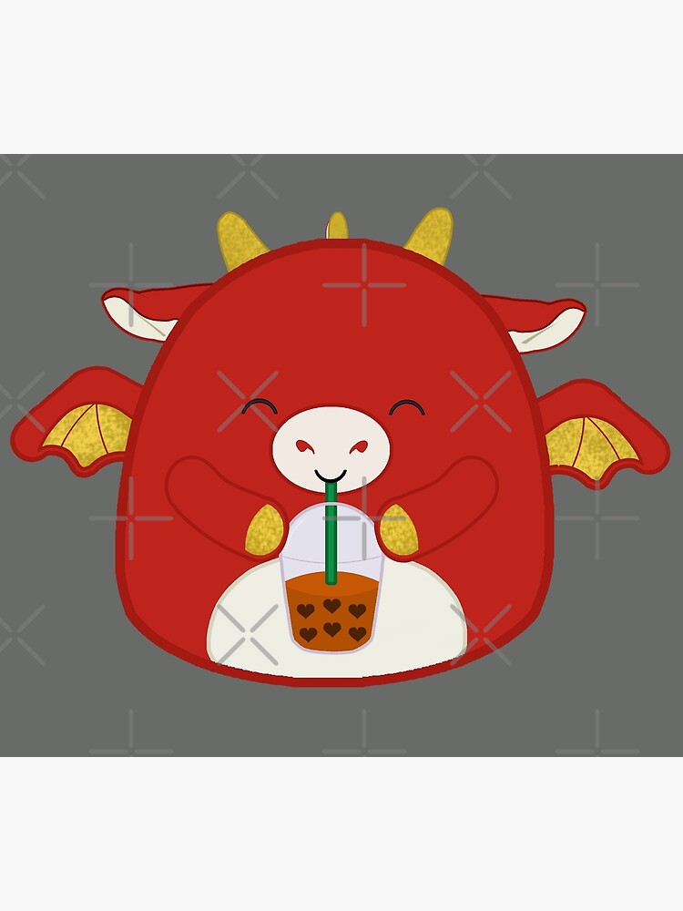 "Baiden with a Boba Bubble tea Red Dragon Squishmallow" Poster for Sale ...