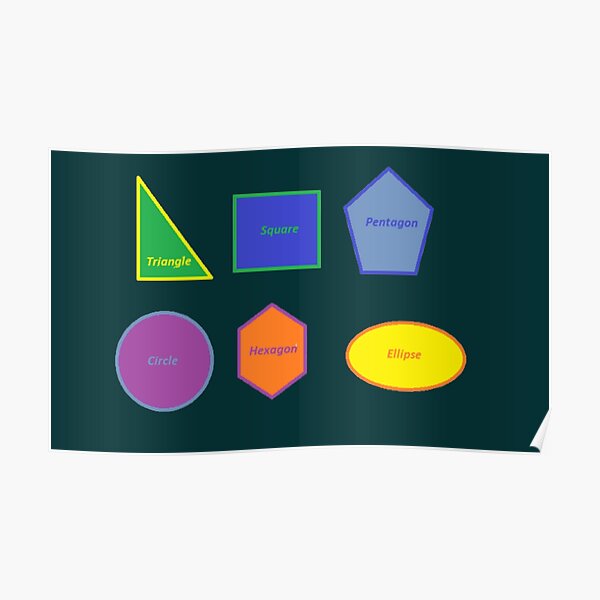 "Colorful geometry shapes art (educational)" Poster for Sale by Darkies