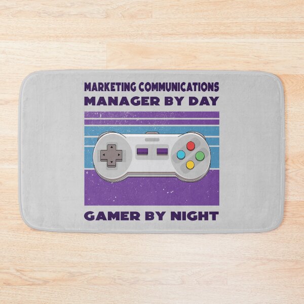 Item preview, Marketing communications manager by day gamer by night, dark text, funny games lovers, job, humor, joke, meme, gamer worker designed and sold by SGS-.