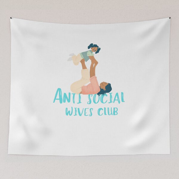 Item preview, Anti Social Wives Club Sweatshirt Printed Front and Back, Wife Sweatshirt, Wif, Bride Sweatshirt. Anti Social, Anti Social Wife designed and sold by ROBOUE.