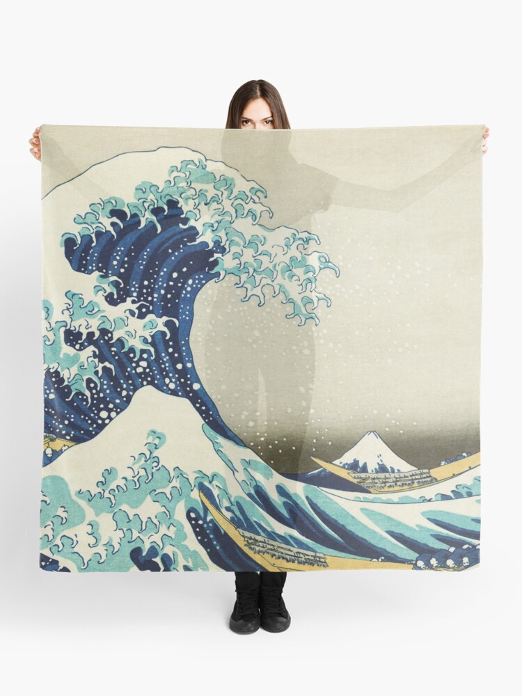 The Great Wave off Kanagawa by the Japanese ukiyo-e artist Hokusai  Hiroshige nature waves painting HD HIGH QUALITY Scarf for Sale by iresist