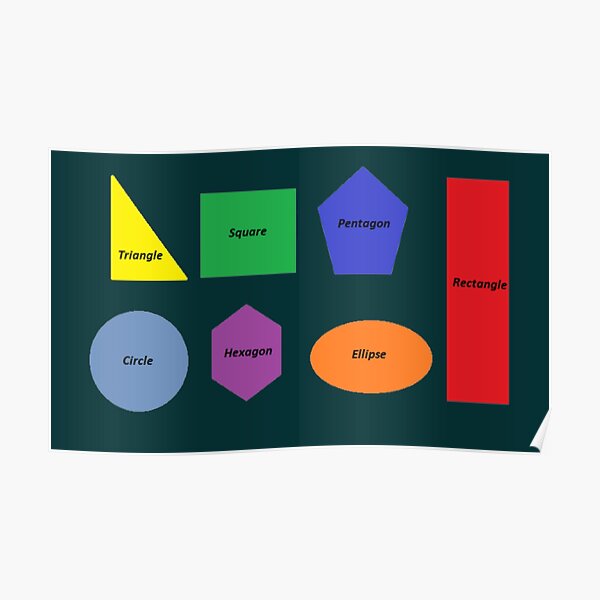 "Colorful geometry shapes art (educational)" Poster for Sale by Darkies