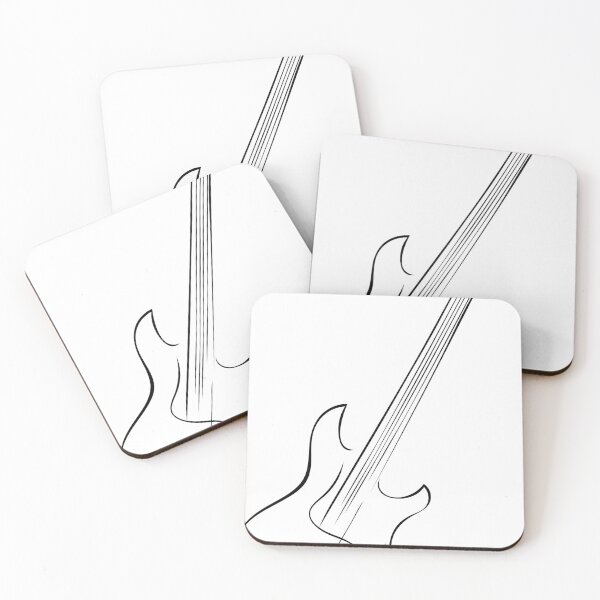 Item preview, Electric guitar minimal outline art designed and sold by DesignsByMadiha.