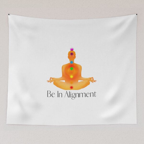 Item preview, Be In Alignment - Spiritual Chakras with orange silhouette  designed and sold by TheMajesTee.