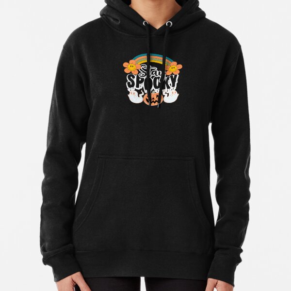 Stay Spooky Retro Rainbow Halloween Pullover Hoodie