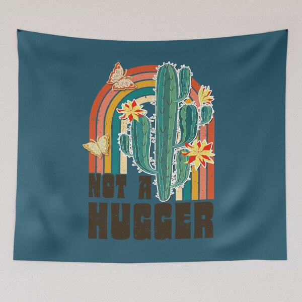 Item preview, Not a hugger, Retro Vintage Cactus Rainbow designed and sold by andieartco.