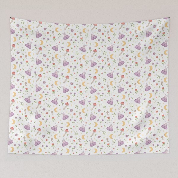 Item preview, Magical Moth Pattern - White version designed and sold by Helen Ballard.