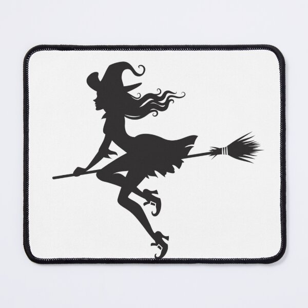 Item preview, A witch flying on a broom  ,charming fairy black cat and mouse broom designed and sold by AlA2 3MER.