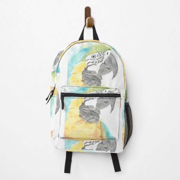Item preview, blue and gold macaw watercolor portrait bird parrot designed and sold by L'Atelier Oranjade.
