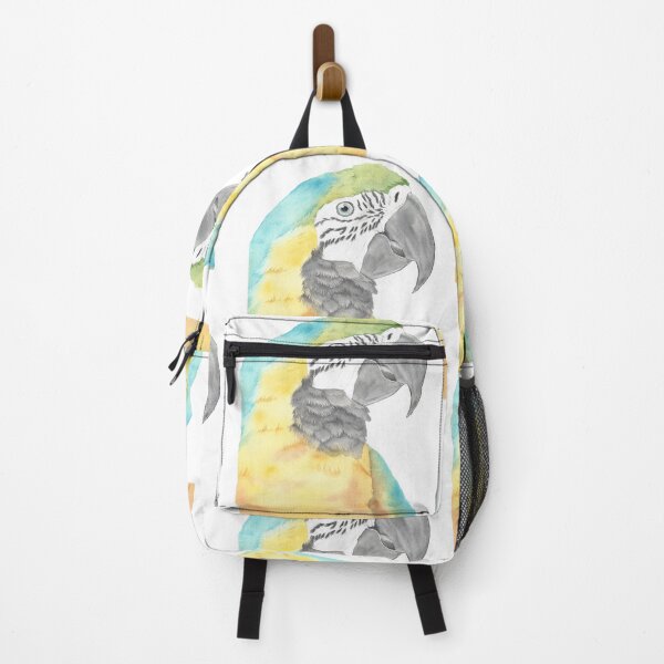 Item preview, blue and gold macaw watercolor portrait bird parrot designed and sold by L'Atelier Oranjade.