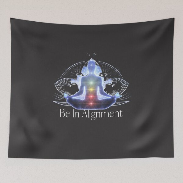 Item preview, Be In Alignment - Spiritual Chakras with blue silhouette  designed and sold by TheMajesTee.