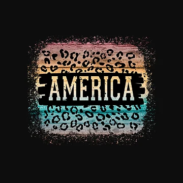 Artwork thumbnail, Colorful America Leopard Print Pattern by HappyLifeCreate