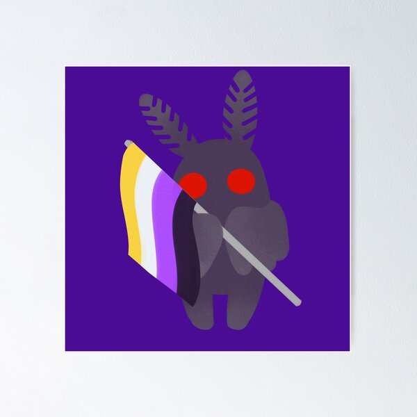 Aperçu de l'œuvre Pride Moth - Non binaire créée et vendue par Cardstock Crow.