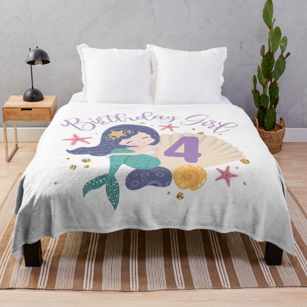 Item preview, Happy Birthday Mermaid Girl 4 Years Old designed and sold by adorableacademy.
