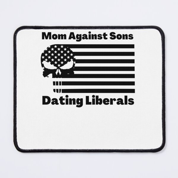 Item preview, Mom Against Sons Dating Liberals USA Flag Skeleton designed and sold by Norstyle.