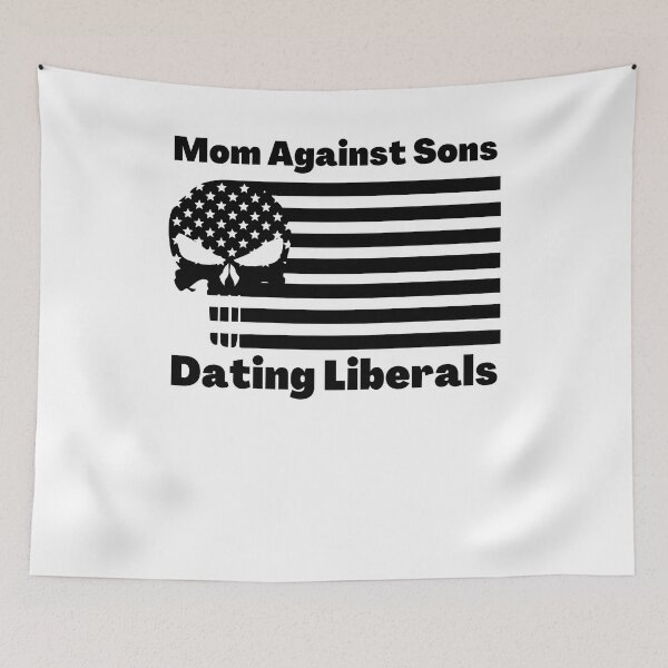 Item preview, Mom Against Sons Dating Liberals USA Flag Skeleton   designed and sold by Norstyle.