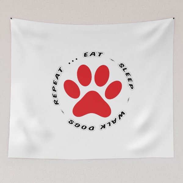 Item preview, eat sleep walk dogs repeat funny dog walking designed and sold by randomdogshirt.