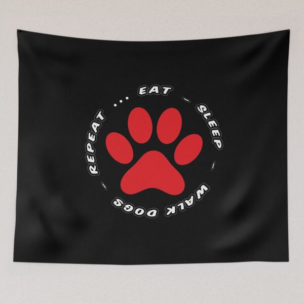 Item preview, eat sleep walk dogs repeat funny dog walking designed and sold by randomdogshirt.