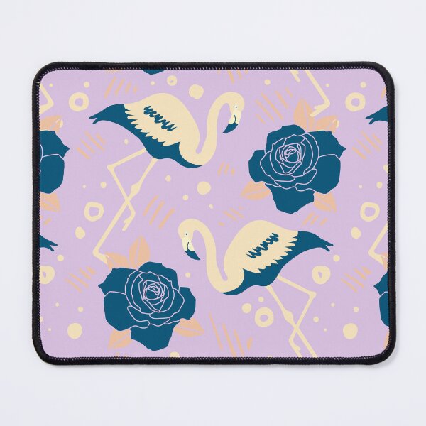 Item preview, Flamingos and Roses in Cream and Blue Pattern designed and sold by Trinket-Trickster.