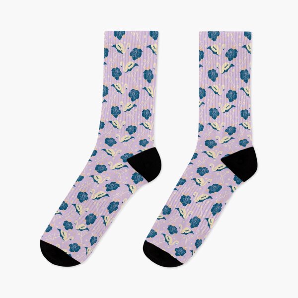 Item preview, Flamingos and Roses in Cream and Blue Pattern designed and sold by Trinket-Trickster.