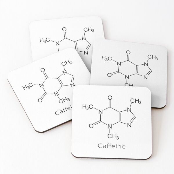Item preview, Caffeine Molecule Black designed and sold by TiltedBearDsign.