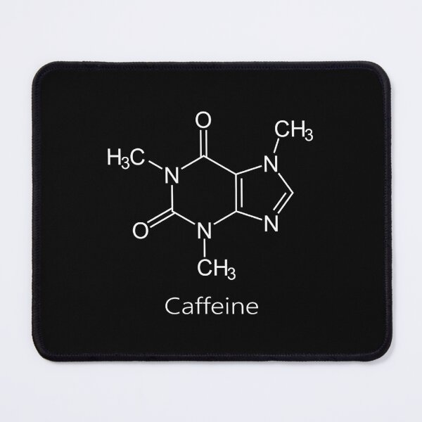 Item preview, Caffeine Molecule White designed and sold by TiltedBearDsign.
