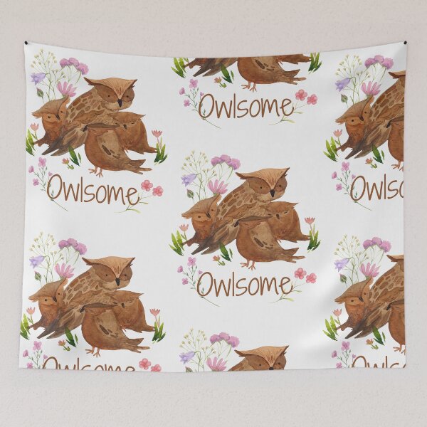 Item preview, Owlsome Family Of Owls Colorful Illustration Design designed and sold by EarthArtDesigns.