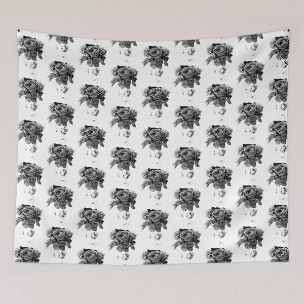 Item preview, black and white beaded floral sculptural print designed and sold by Annalee Beer.