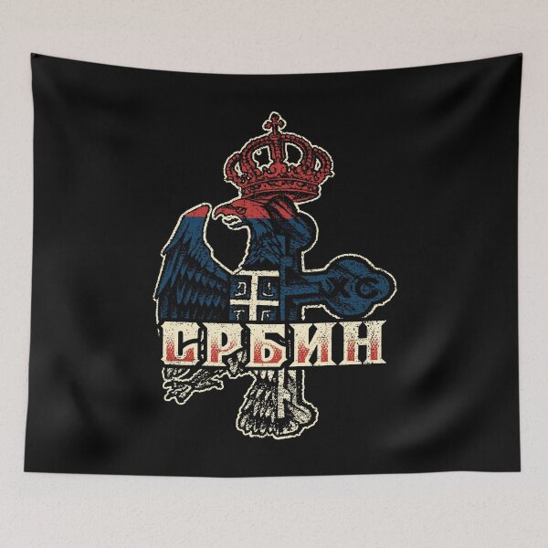 Item preview, Serbia Coat of Arms Flag Eagle Cross Serbian Cyrillic designed and sold by Mila1946.