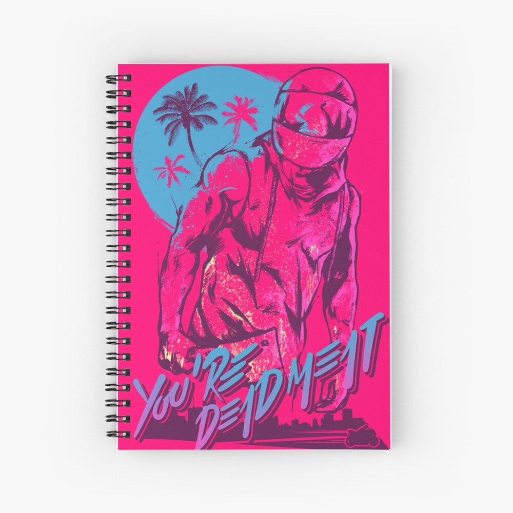 "Hotline Miami Rider" Spiral Notebook for Sale by angrypotato101
