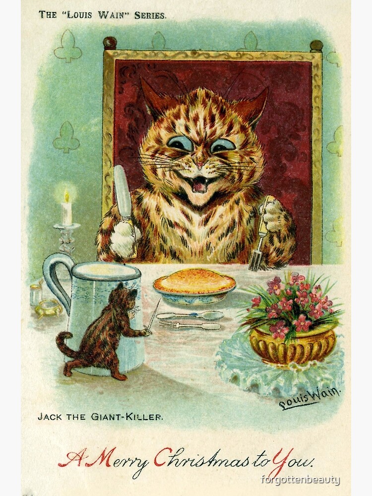 Victorian Christmas - Louis Wain Cats Greeting Card for Sale by