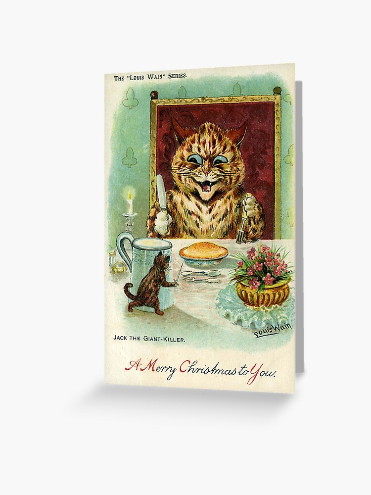 Victorian Christmas - Louis Wain Cats Greeting Card for Sale by