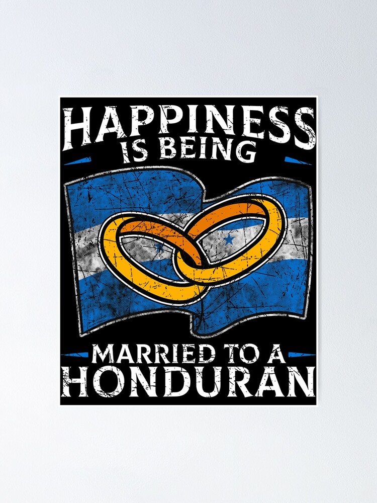 "Honduran Marriage Honduras Married Heritage Flag Culture" Poster for