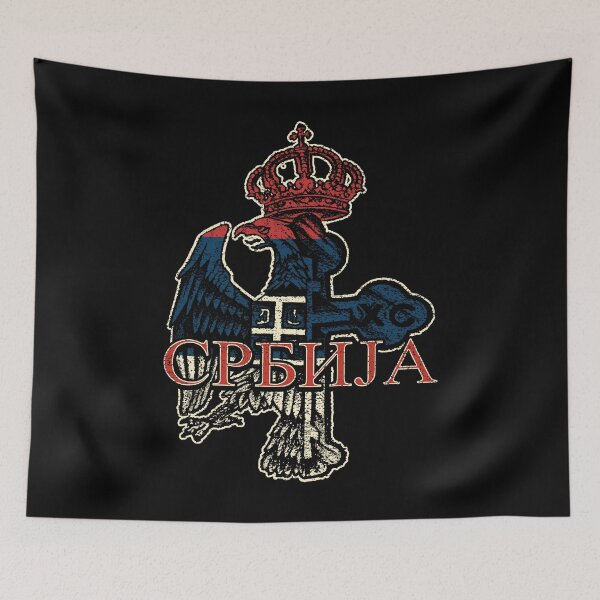 Item preview, Serbia Coat of Arms Flag Eagle Cross Serbian Cyrillic designed and sold by Mila1946.