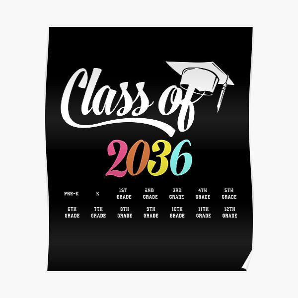 Class Of 2036 Shirt Pre K Graduate Preschool Graduation T Shirt Poster For Sale By 3877