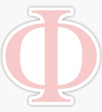 phi- millennial pink greek letter Sticker