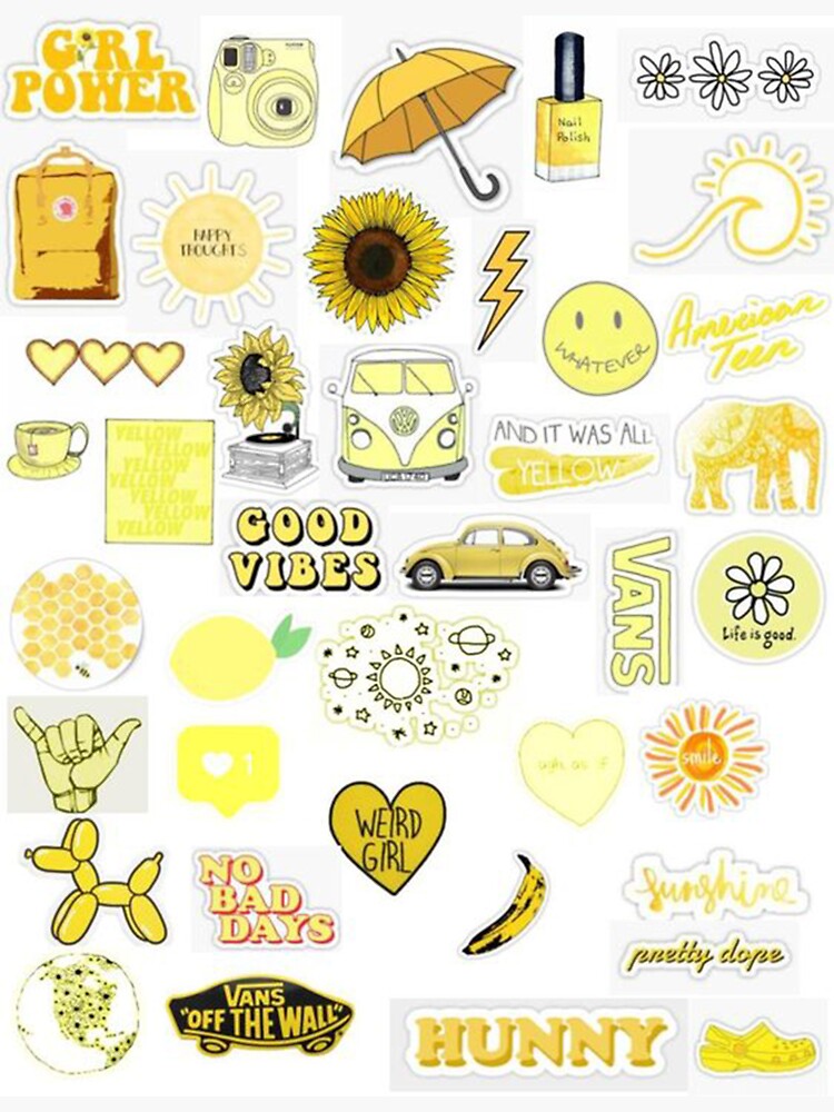 Hydro Stickers Aesthetic Yellow accent
