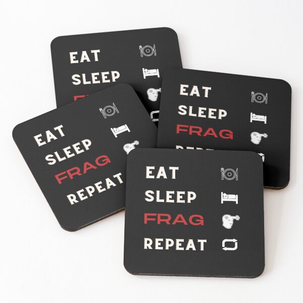 Item preview, Eat, sleep, frag, repeat CSGO edition with icons T-shirt designed and sold by N3rdyThings.