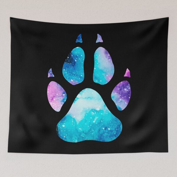 Item preview, Watercolor Galaxy Wolf Paw Print designed and sold by Lady-Lilac.