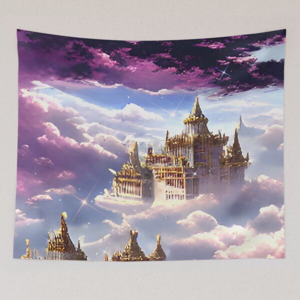 Item preview, An enchanting palace in the sky among the violet clouds designed and sold by Art-Vibrations.