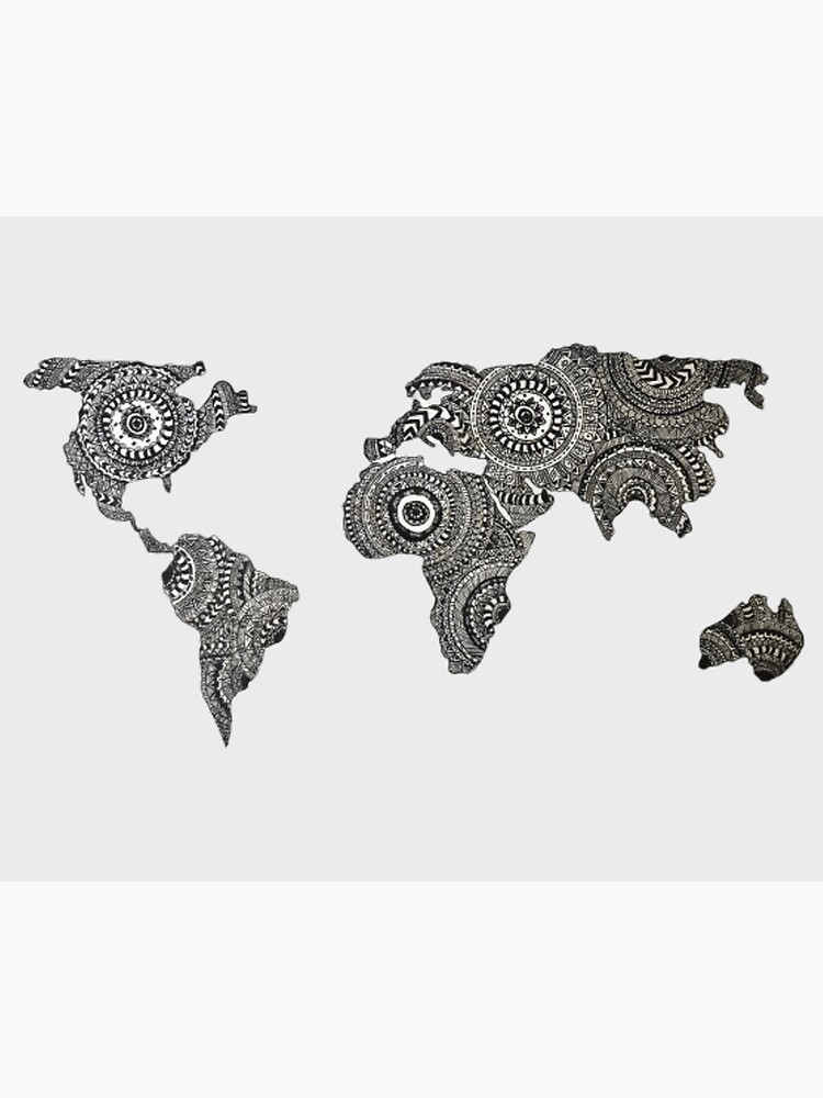 Mandala Drawing Of World Map Poster For Sale By Halima Malash Redbubble