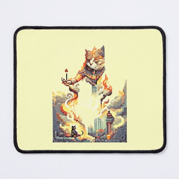 Item preview, cat hero city in flame #4 animal tarot card designed and sold by AiAnimalCards.
