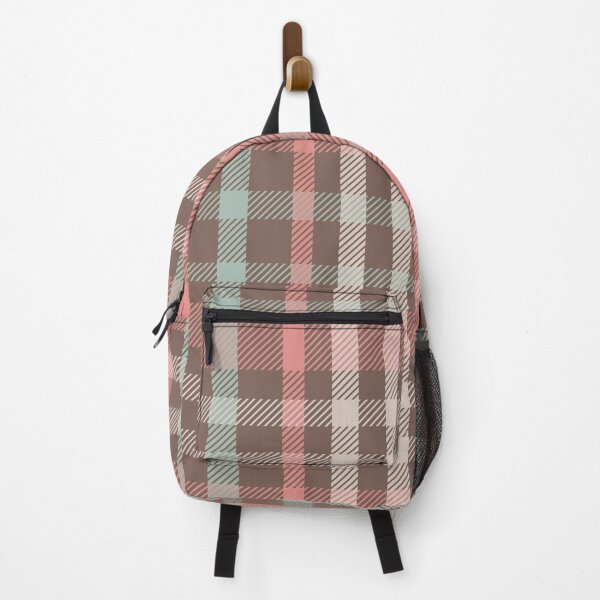 Item preview, Plaid pattern Brown Pink Green designed and sold by ChantalDesign.