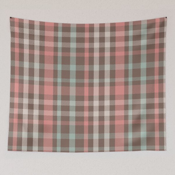 Item preview, Plaid pattern Brown Pink Green designed and sold by ChantalDesign.