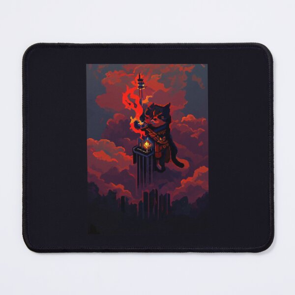 Item preview, cat hero city in flame #5 animal tarot card designed and sold by AiAnimalCards.