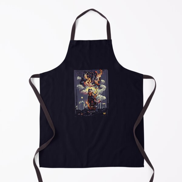Item preview, cat hero city in flame #7 animal tarot card designed and sold by AiAnimalCards.