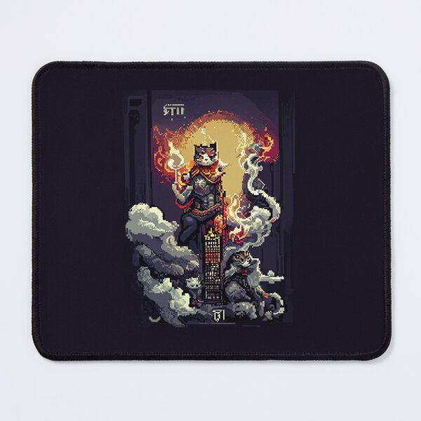 Item preview, cat hero city in flame #11 animal tarot card designed and sold by AiAnimalCards.